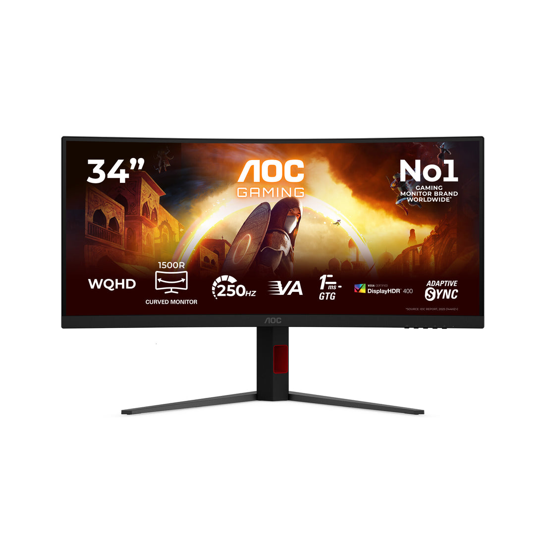 AOC G4 CU34G4ZCA computer monitor 34" 3440 x 1440 pixels Wide Quad HD Black, Red