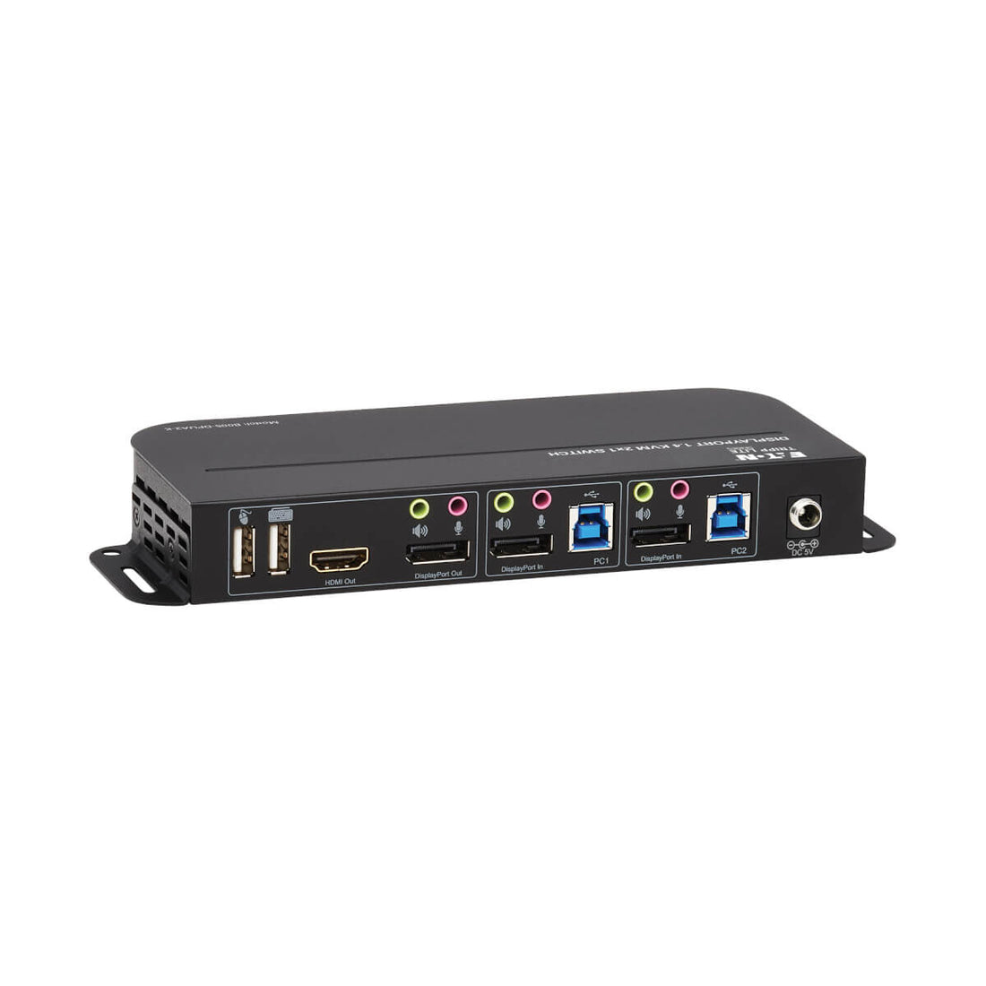 Tripp Lite B005-DPUA2-K 2-Port DisplayPort/USB KVM Switch - 4K 60 Hz, HDR, HDCP 2.2, IR, DP 1.4, USB Sharing, USB 3.0 Cables