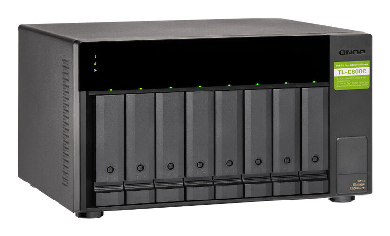 QNAP TL-D800C HDD/SSD enclosure Black 2.5/3.5"