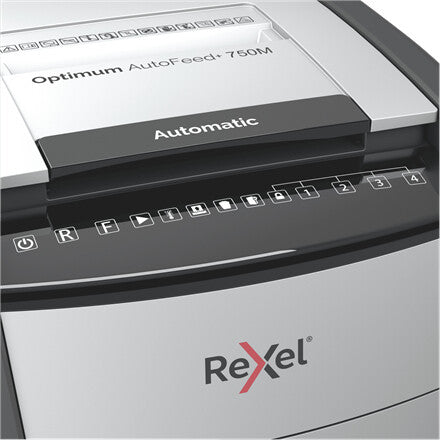 Rexel Optimum AutoFeed+ 750M paper shredder Micro-cut shredding 55 dB 23 cm Black, Silver - image 5