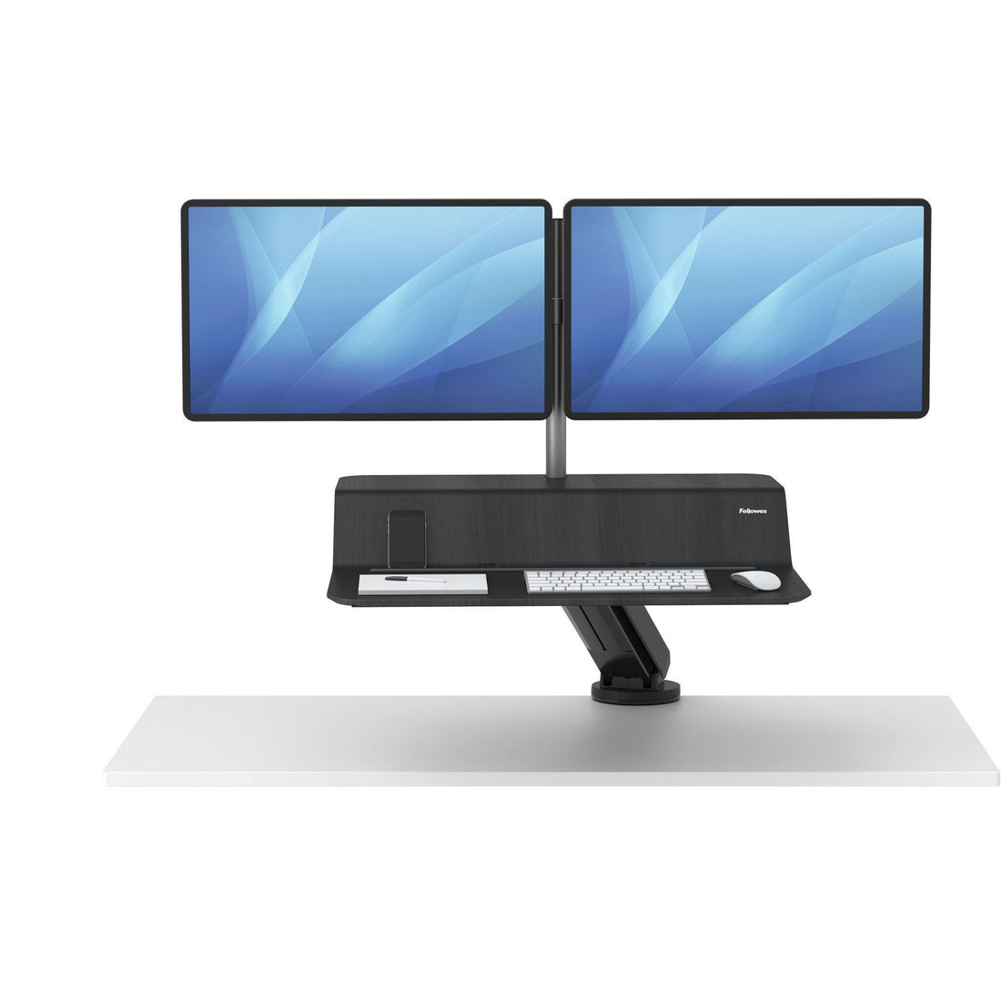 Fellowes Lotus RT Sit-Stand Workstation – Dual Black - image 2