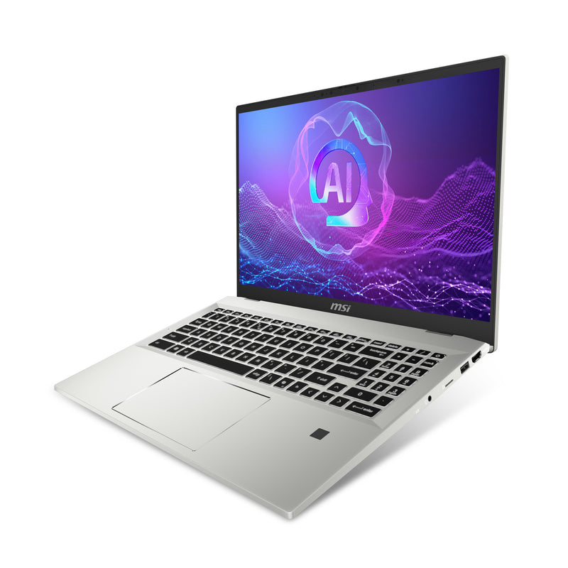 MSI Prestige A16 AI+ A3HMG-028UK AMD Ryzen AI 9 365 Laptop 40.6 cm (16") Quad HD+ 32 GB LPDDR5x-SDRAM 1 TB SSD Wi-Fi 7 (802.11be) Windows 11 Home Silver