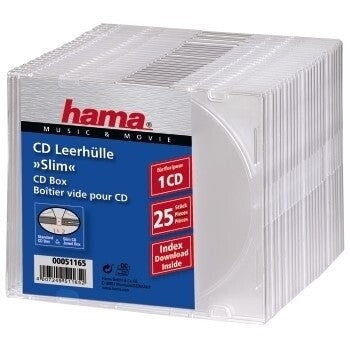 Hama CD Slim Box, 25 pcs./pack 1 discs Transparent | Back to the Office