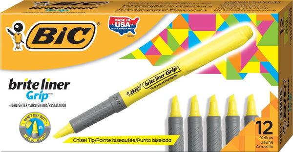 BIC 811935 marker 12 pc(s) Chisel tip Yellow