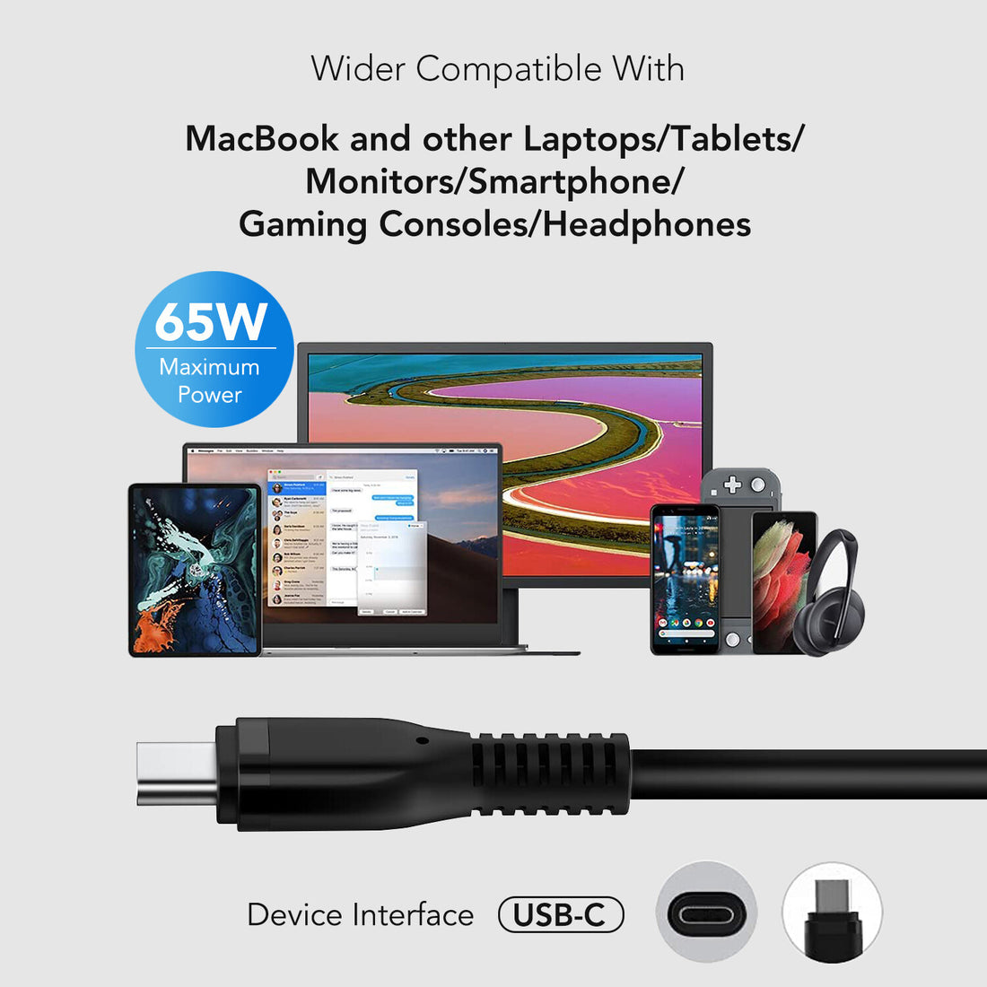 Origin Storage 65W USB-C Adapter with EU Cable - image 3