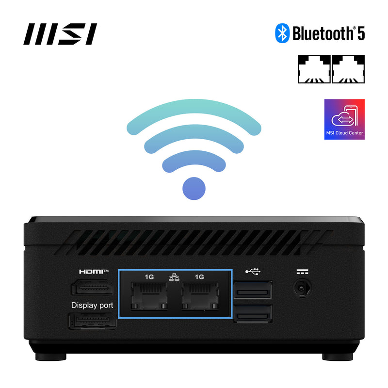 MSI Cubi N ADL S Intel N100 Barebone, NUC, SFF, Mini Computer, HTPC, (NO RAM, NO Storage, NO OS), Fanless/UHD Graphics/Type C/HDMI/DisplayPort/Dual LAN/WiFi 5/BT 5.1/VESA