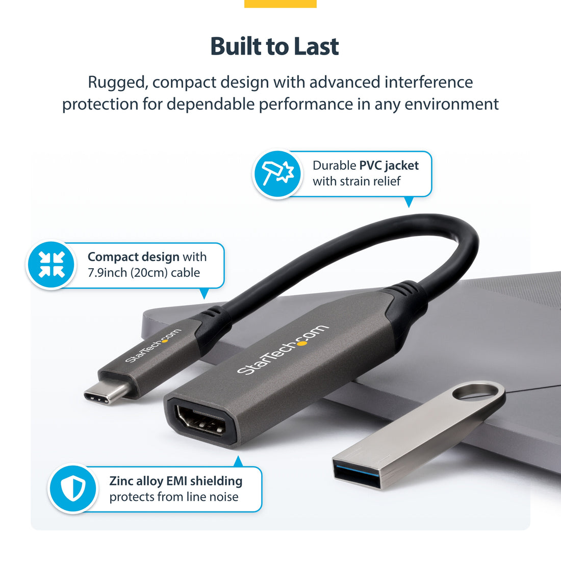 StarTech.com USB-C to HDMI Adapter, 8K 60Hz / 4K 120Hz, Thunderbolt / USB4 Compatible, USB C to HDMI 2.1 - image 10