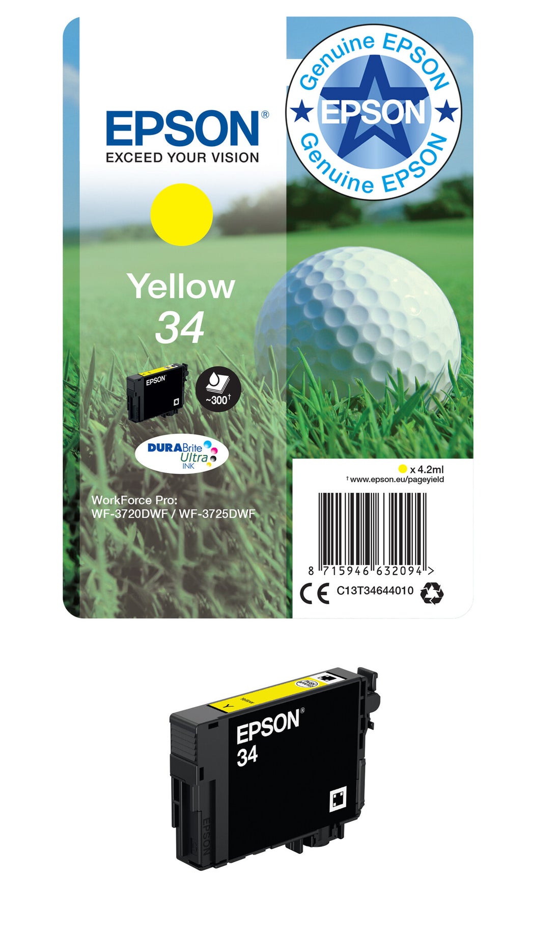 Epson Golf ball 34 DURABrite Ultra Single Yellow Ink - image 2