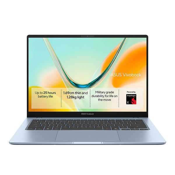 ASUS Vivobook S14 14" Laptop (90NB19B1-M00L90) - Snapdragon X1, 8GB RAM, 256GB SSD, Windows 11 Home
