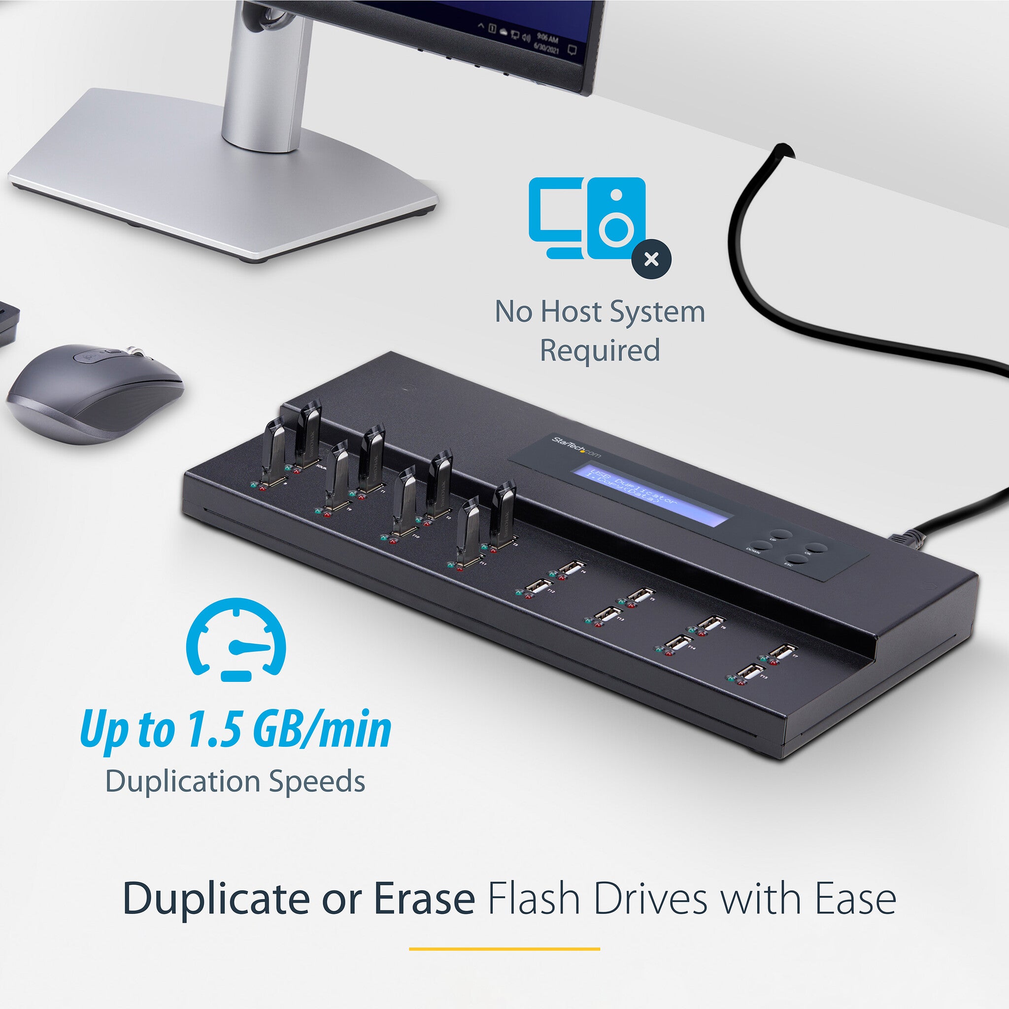 Multi Usb Copy StarTech.com Standalone 1 to 15 USB Thumb Drive Duplicator and Eraser ...