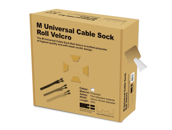 Multibrackets M Universal Cable Sock Roll Velcro White 50m-L
