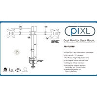 piXL Desk-Mounted Fully-Adjustable Dual Monitor Arm for Screens Up To 27" - image 3