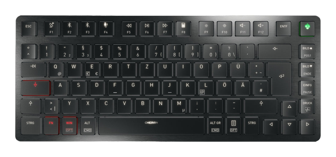 CHERRY KW X ULP 2.0 MINI keyboard Home/Office USB + RF Wireless + Bluetooth QWERTZ German Black