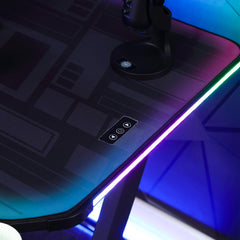 X Rocker Lumio XL Gaming Desk with 3 Sided app-controlled LED Lighting - Black
