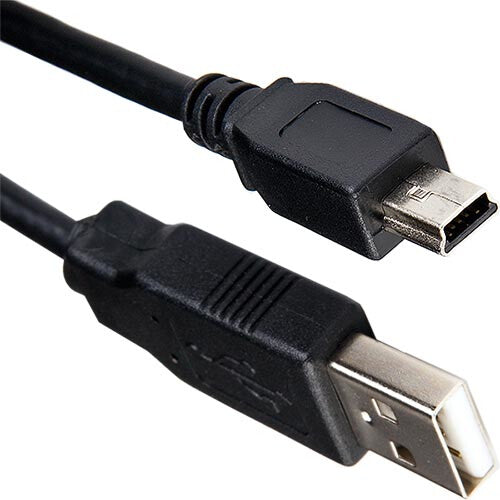 Cablenet 2m USB 2.0 Type A Male - USB Mini Type B Male Black PVC Cable ...