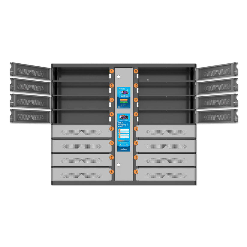 Manhattan Kiosk Laptop Charging Cabinet USB-C 65W 16-bay (individual compartment - PIN locked), Suitable for - image 8