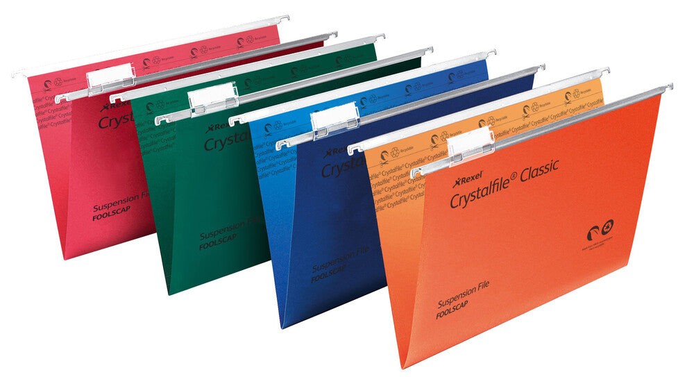 Rexel Crystalfile Classic Foolscap Suspension File 15mm Green (50) - image 3