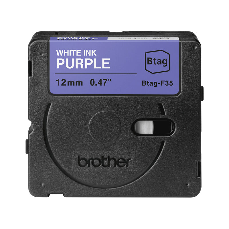 Brother BTAG-F35 label-making tape White on purple