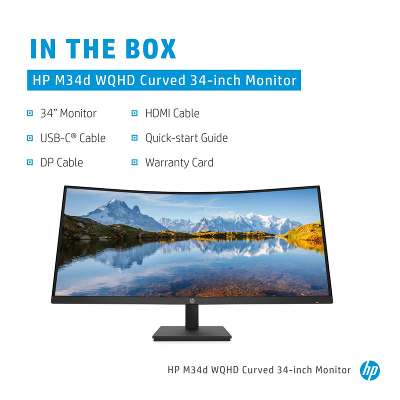 HP M34d WQHD Curved Monitor