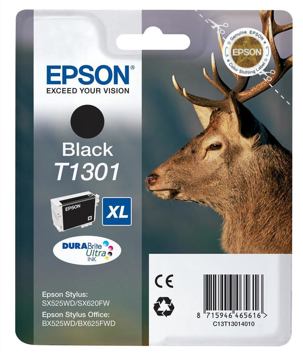 Epson Stag Singlepack Black T1301 DURABrite Ultra Ink
