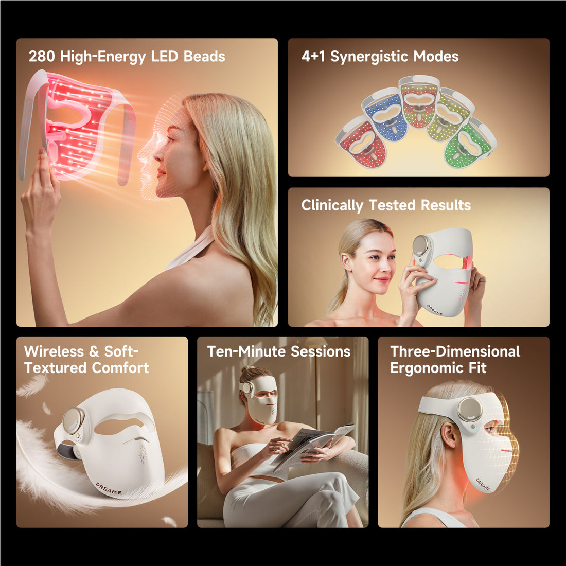 Dreame AB01A Chrona LED Skincare Mask - Cream - image 2