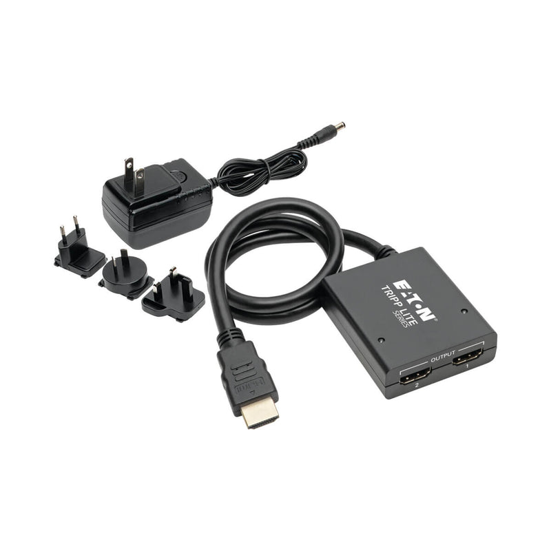 Tripp Lite B118-002-UHDINT 2-Port HDMI Splitter - UHD 4K, International AC Adapter