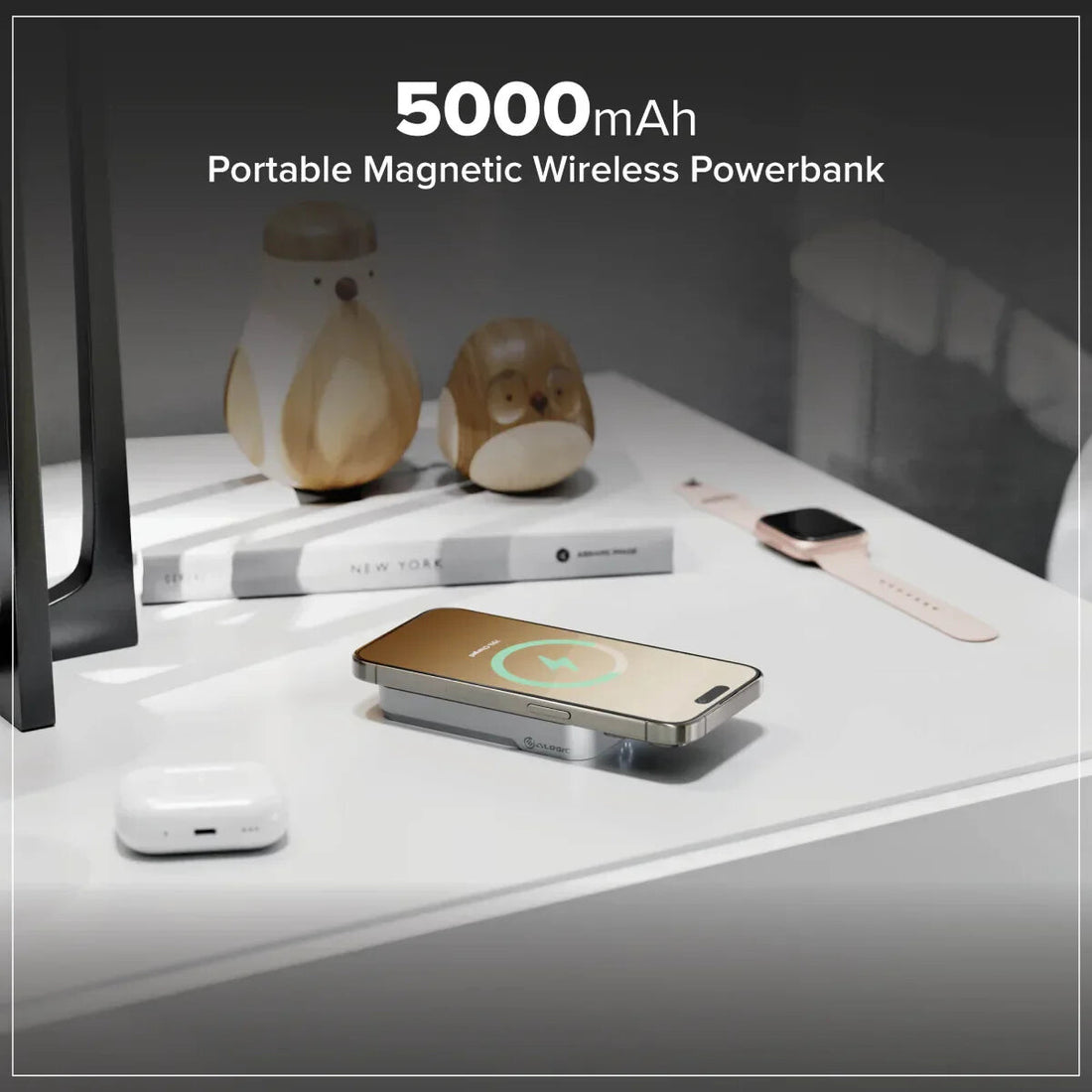 ALOGIC Matrix+ Universal Wireless Car Charger with 5000mAH Wireless Magnetic Power Bank and Air Vent Mount - image 4