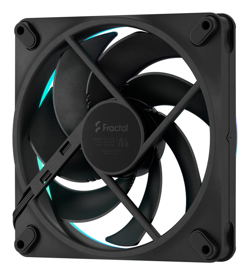 Fractal Design Momentum 14 ARGB 140mm PWM Case Fans (Black, 3-Pack)