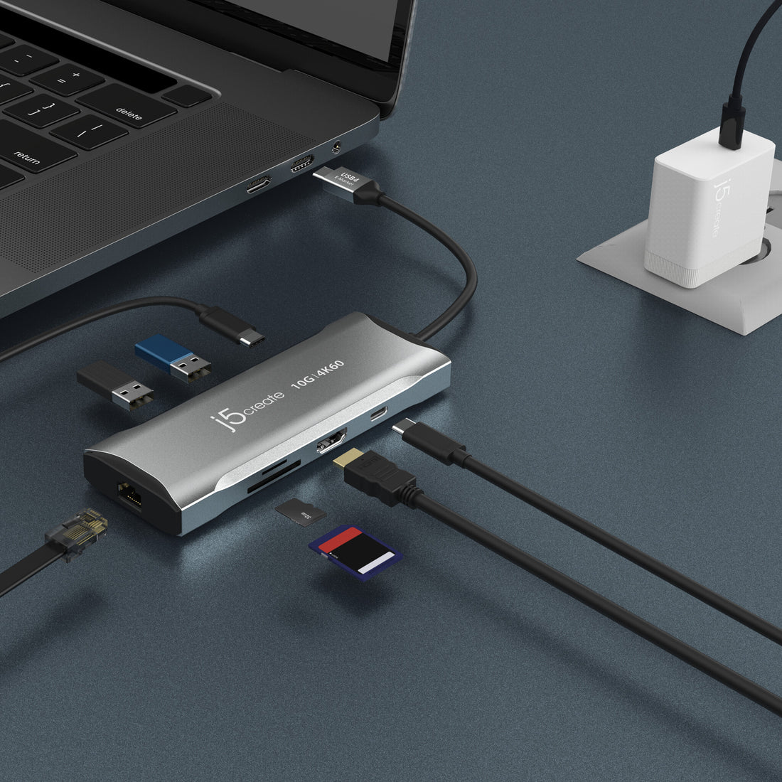 j5create JCD393 4K60 Elite USB-C 10Gbps Mini Dock, Space Grey - image 7