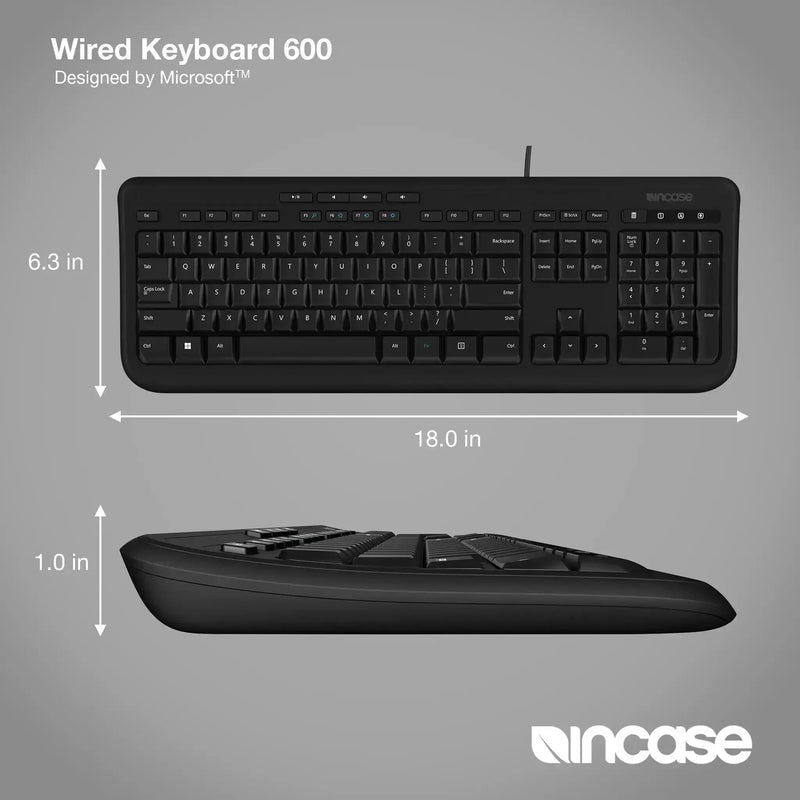 Incase Designed by Microsoft Wired 600 keyboard Universal USB QWERTY UK English Black
