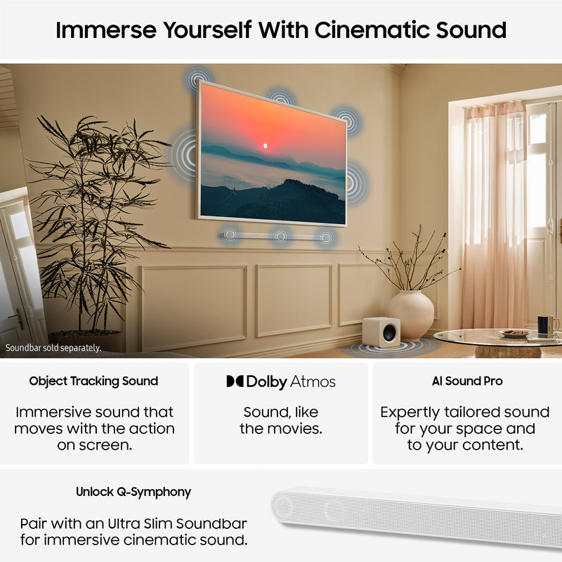 Samsung 2025 75" The Frame Pro Art Mode Neo QLED 4K HDR Smart TV 190.5 cm (75") 4K Ultra HD Wi-Fi Black