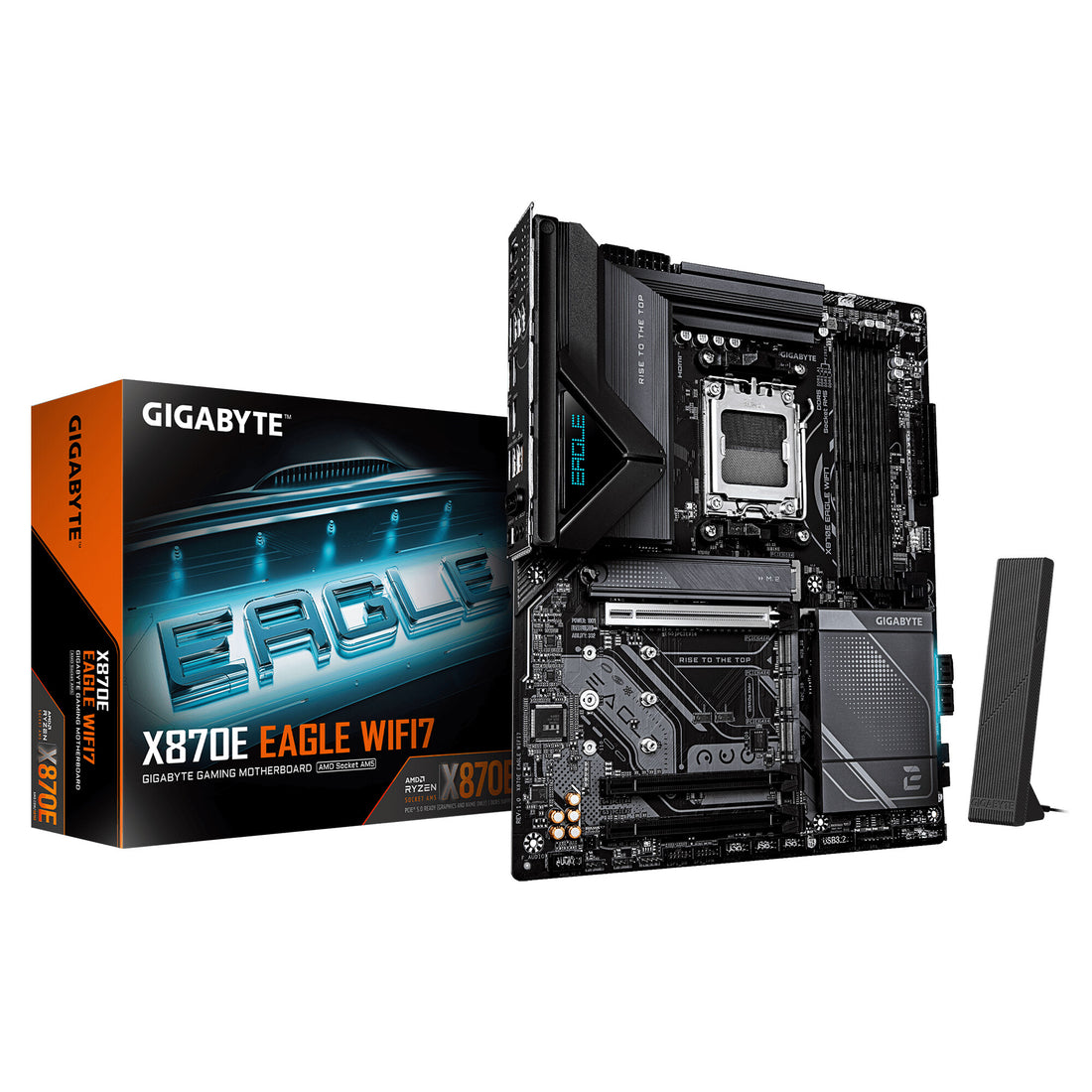GIGABYTE X870E EAGLE WIFI7 Motherboard - Supports AMD Ryzen 9000 CPUs, 16+2+2 Phases Digital VRM, up to 8200Hz