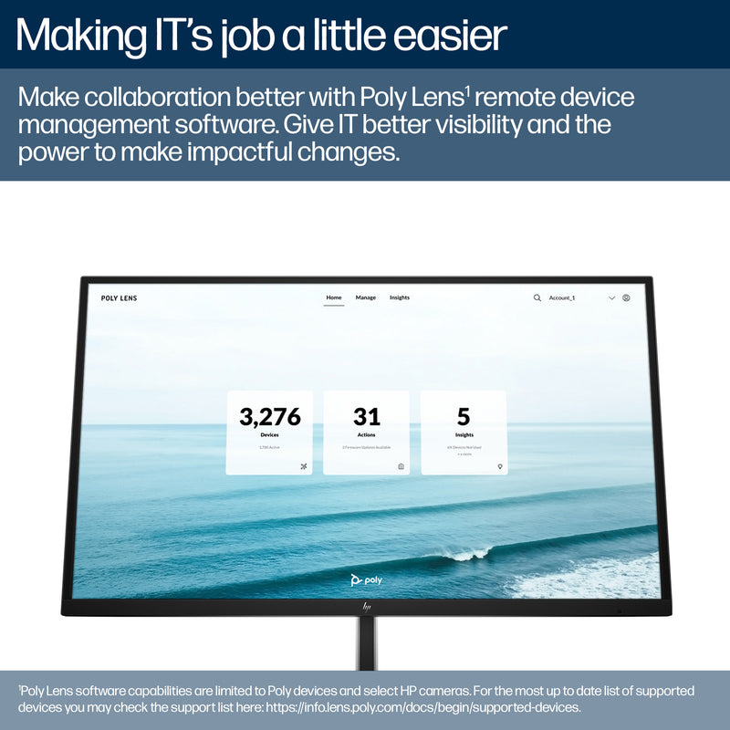 Poly Studio E60 Smart Camera 4K MPTZ with 12x Optical Zoom