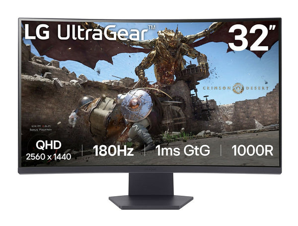 LG 31.5" QHD Curved 180Hz Gaming Monitor (32GS60QC-B)