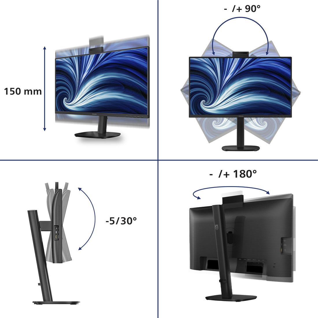 Philips 3000 series 24B2U3301H/00 computer monitor 23.8" 1920 x 1080 pixels Full HD LCD Black - image 4