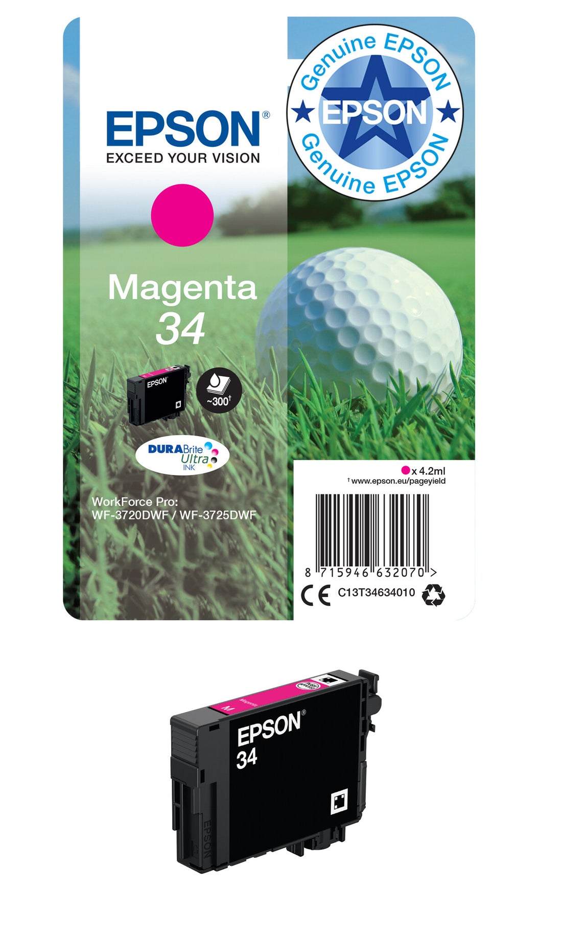 Epson Golf ball 34 DURABrite Ultra Single Magenta Ink - image 2