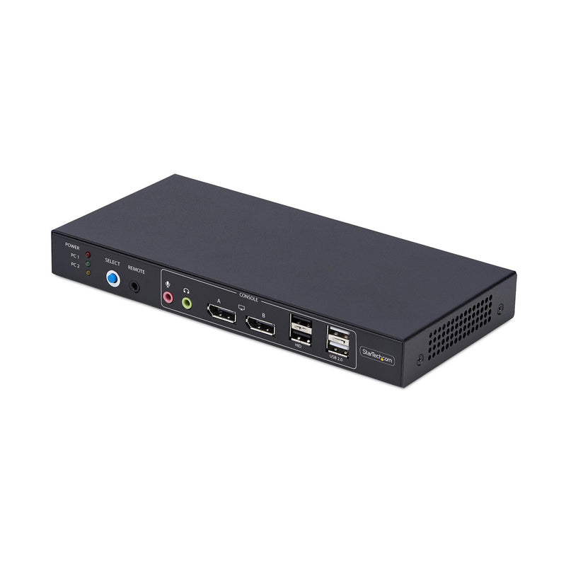 StarTech.com 2-Port Dual-Monitor DisplayPort KVM Switch with Dual View Video Matrix, 4K 60Hz, 4x USB Hub Ports, Hotkey Switching, DP 1.2 Matrix KVM, TAA Compliant
