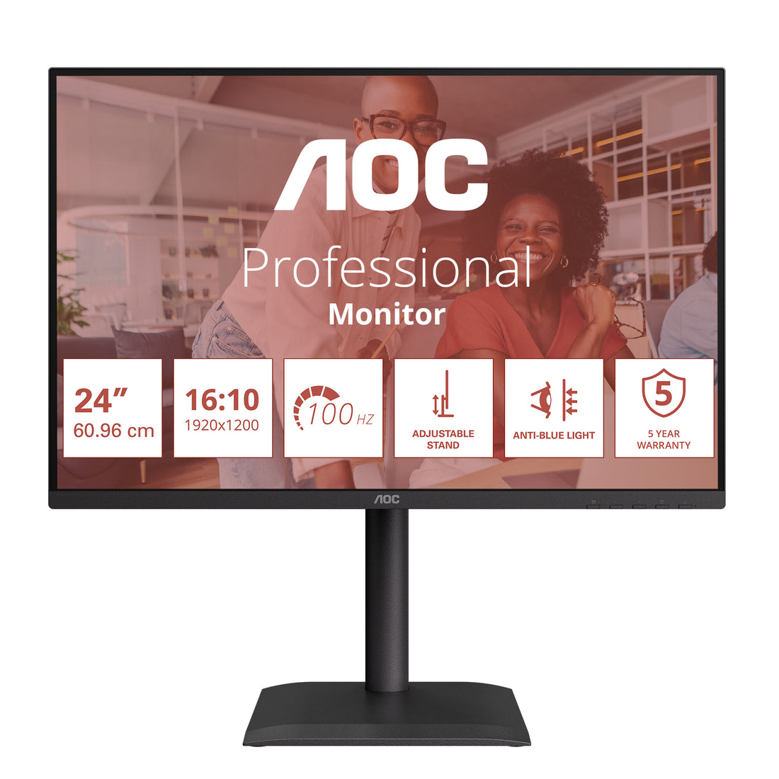 AOC E4 X24E4U computer monitor 24" 1920 x 1200 pixels Full HD LED Black - image 2