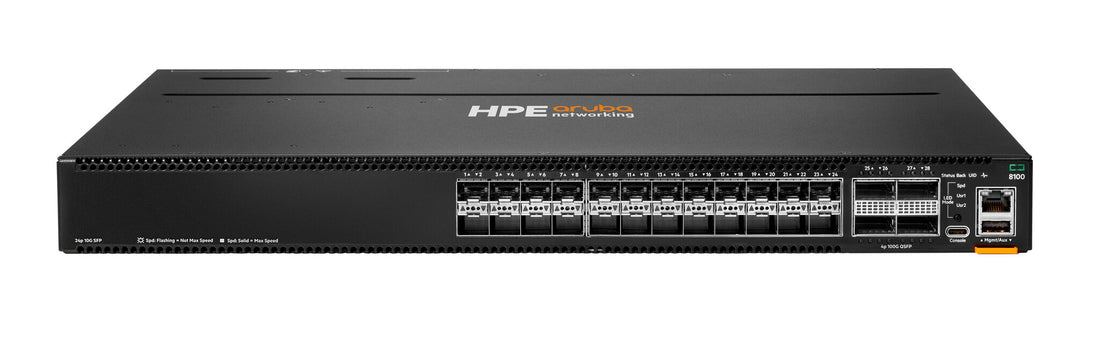 HPE Aruba Networking CX 8100 24p SFP+ 25G 4p QSFP28 100G Back-to-Front 3xFan 2xAC Bundle