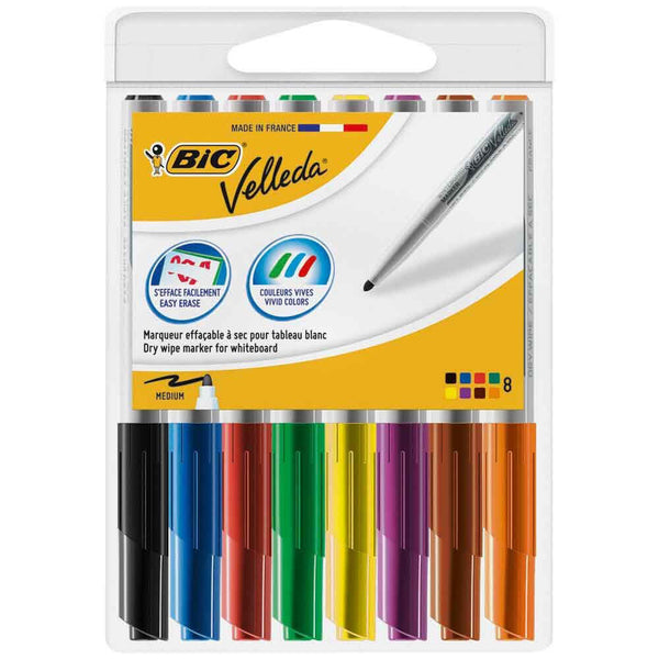 BIC Velleda 1748 marker 8 pc(s) Bullet tip Black, Blue, Brown, Green, Orange, Pink, Red, Yellow