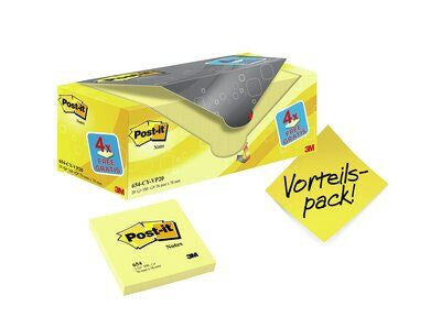3M 654Y-20 note paper Square Yellow 100 sheets Self-adhesive