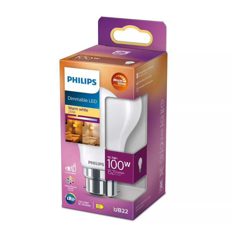 Philips Filament Bulb Frosted 100 W A60 B22