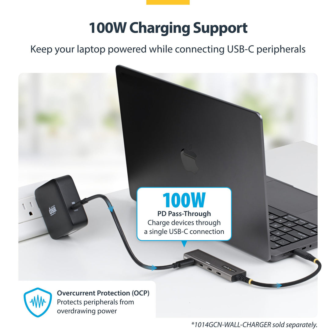 StarTech.com 4-Port USB-C Hub, 10Gbps, 100W PD Charging, 4x USB-C Ports, Overcurrent Protection, PCR Aluminum - image 7