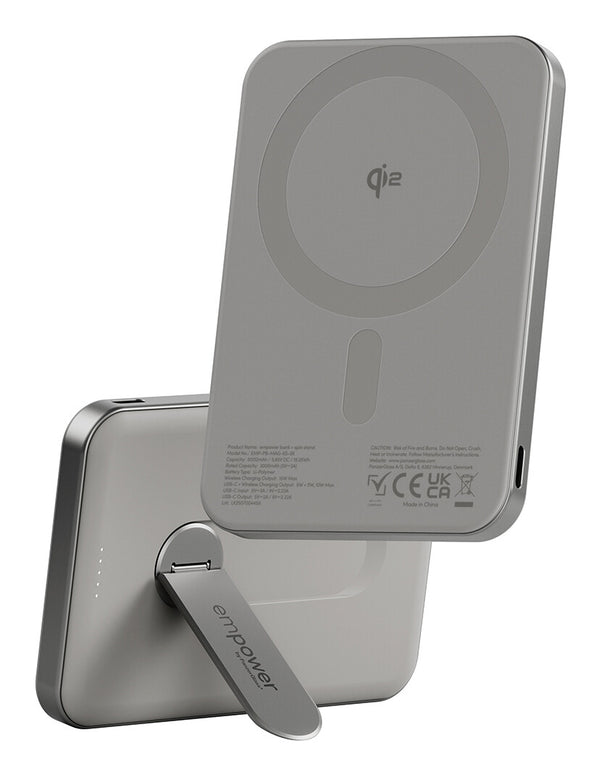 PanzerGlass empower™ by ® empower™ Bank w. Spin Stand | 5000mAh | Titanium