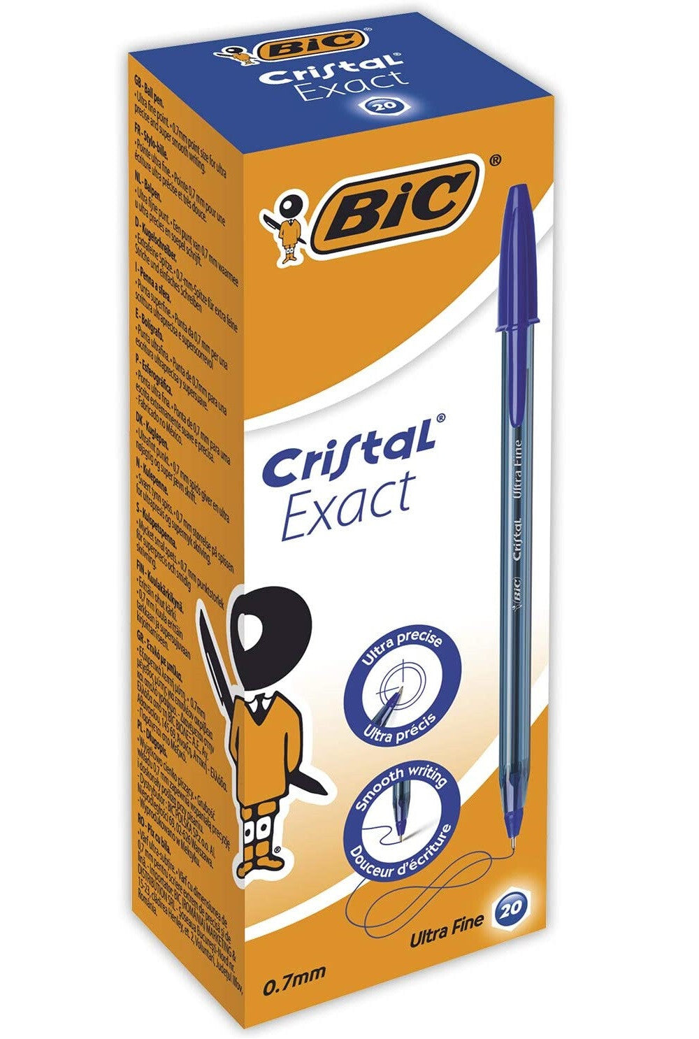 BIC Cristal Exact Blue Stick ballpoint pen Ultra Fine 20