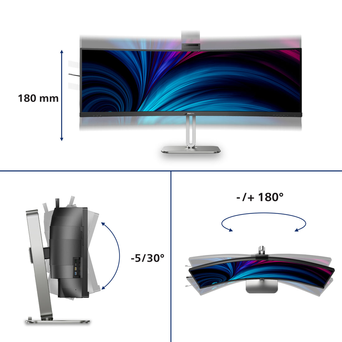 Philips 49B2U6903CH/00 computer monitor 48.8" 5120 x 1440 pixels Dual QHD LCD Grey - image 8