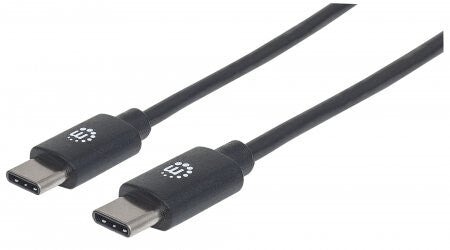 Manhattan USB-C to USB-C Cable, 50cm, USB 2.0, 480 Mbps, Hi-Speed USB, Black, Lifetime Warranty, Equivalent to USB2CC50CM