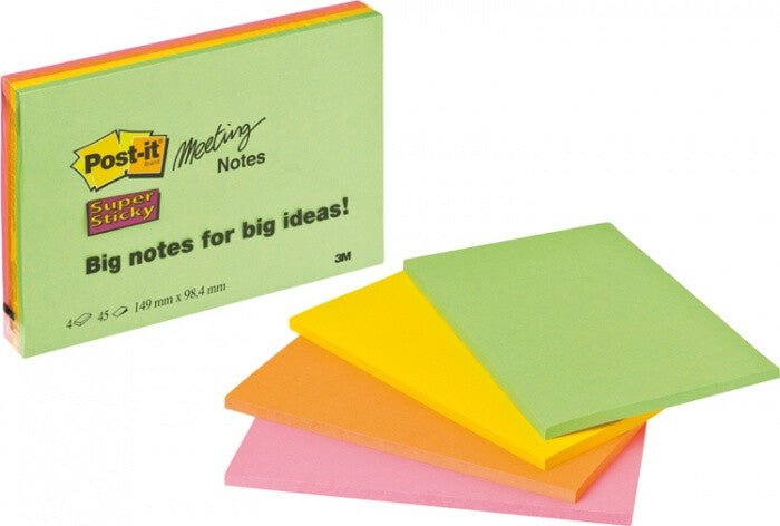 Post-It 6445 note paper Rectangle Green, Orange, Pink, Yellow 45 sheets Self-adhesive