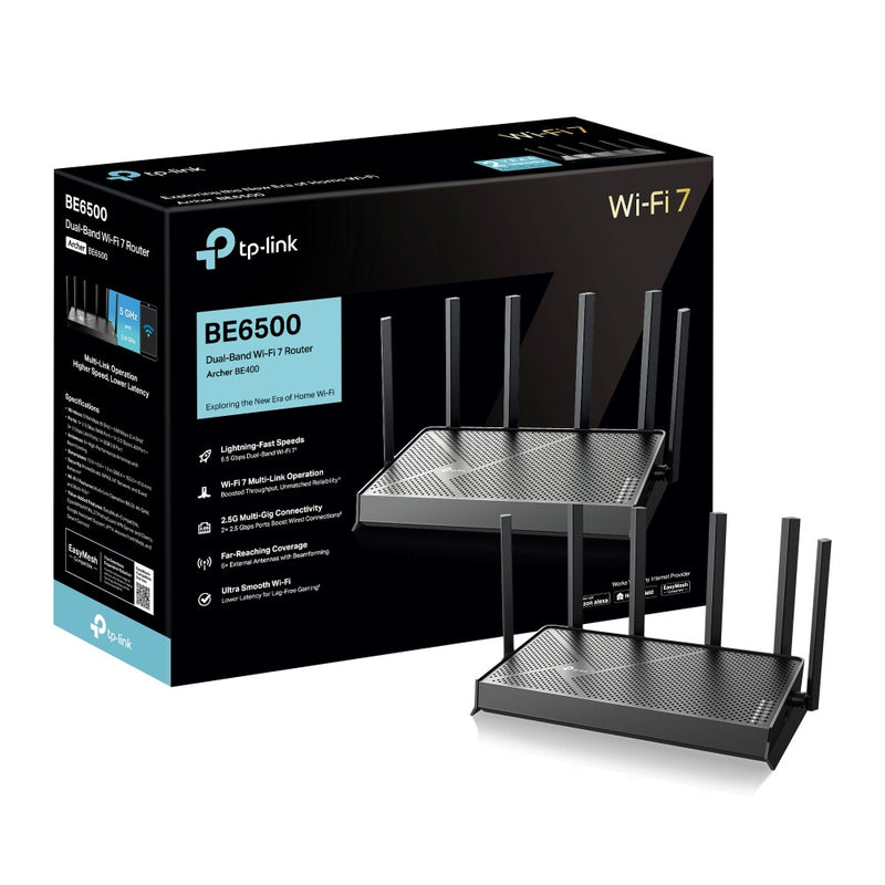 TP-Link Archer BE400 wireless router 2.5 Gigabit Ethernet Dual-band (2.4 GHz / 5 GHz) Black