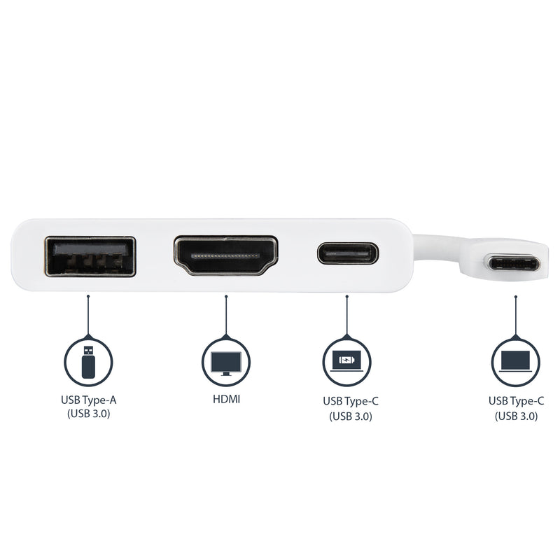 StarTech.com USB-C Multiport Adapter with HDMI - USB 3.0 Port - 60W PD - White